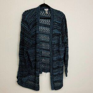 Avenue Open Front Cardigan Sweater Long Sleeve Dark Green Size 28 Plus